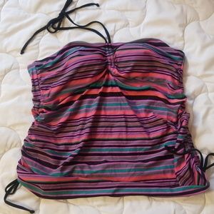 Liz Lange Maternity black striped halter Tankini